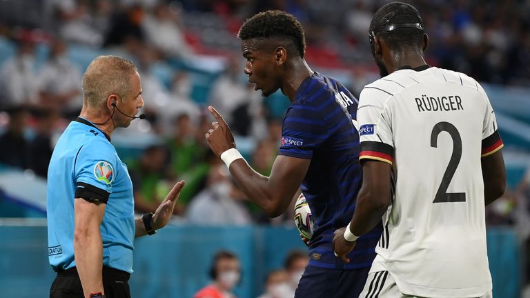 Paul Pogba was spotted reacting angrily after a clash with Chelsea defender Antonio Rudiger 