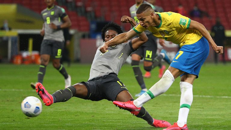 Everton striker Richarlison fires Brazil ahead