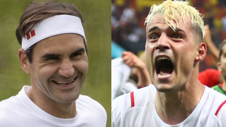 Roger Federer rindió homenaje a sus compatriotas, incluido Granit Xhaka, después de que Suiza alcanzara los cuartos de final de la Eurocopa 2020.