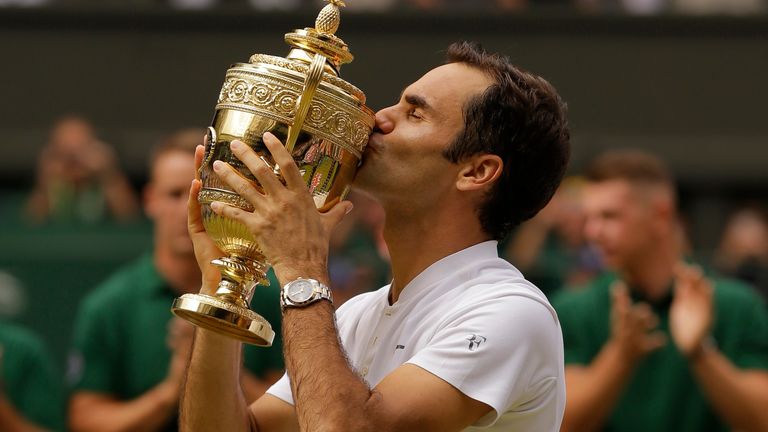 Roger Federer won the last of his eight Wimbledon titles in 2017 (AP Photo/Alastair Grant)