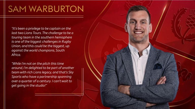 Sam Warburton is part our Sky Sports talent for the Lions tour