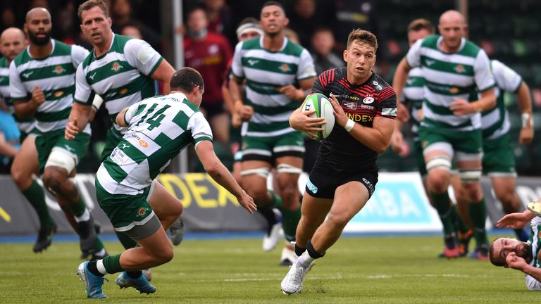 Saracens v Ealing Trailfinders - Greene King IPA Championship - Play Off Final - Second Leg - StoneX Stadium
Saracens Alex Lewington during the Greene King IPA Championship play off final second leg match at the StoneX Stadium, London. Picture date: Sunday June 20, 2021.