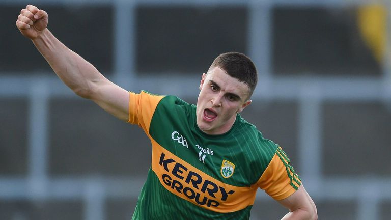 Seán O&#39;Shea celebrates his first-half goal
