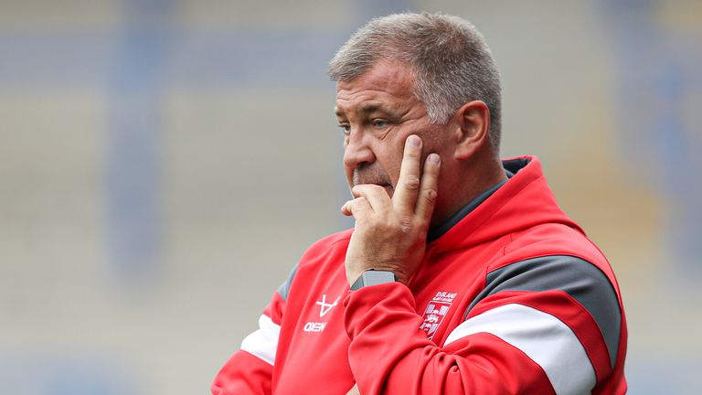 Picture by Paul Currie/SWpix.com - 24/06/2021 - Rugby League  - England Captains Run - Halliwell Jones Stadium, Warrington, England -  Shaun Wane of England during the session