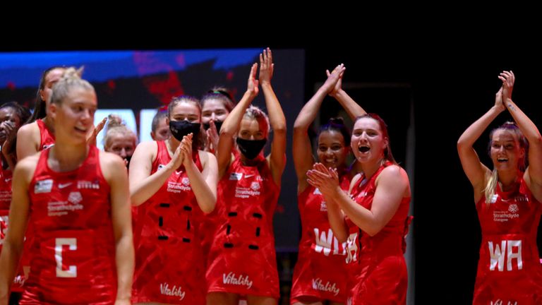 Gia Abernethy being appluaded by her squad after her player of the match performance helped them beat Wasps (Image credit - Ben Lumley)