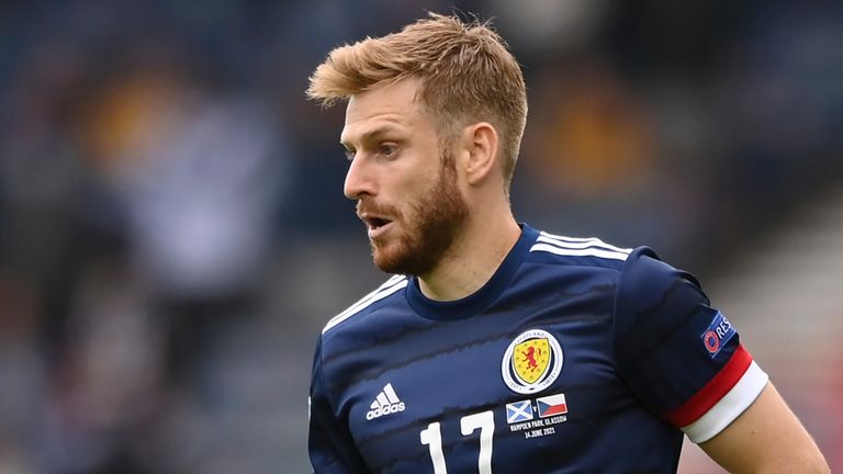 Stuart Armstrong in action for Scotland at Euro 2020