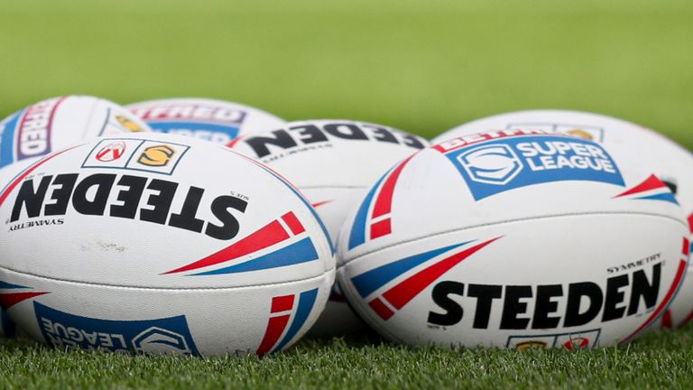 Picture by Paul Currie/SWpix.com - 04/09/2020 - Rugby League - Betfred Super League - Huddersfield Giants v St Helens - Emerald Headingley Stadium, Leeds, England - Rugby League match balls