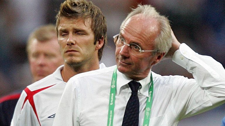 Sven-Goran Eriksson and David Beckham at the 2006 World Cup