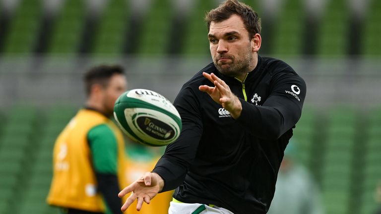 14 February 2021; Tadhg Beirne of Ireland prior to the Guinness Six Nations Rugby Championship match between Ireland and France at the Aviva Stadium in Dublin. Photo by Brendan Moran/Sportsfile