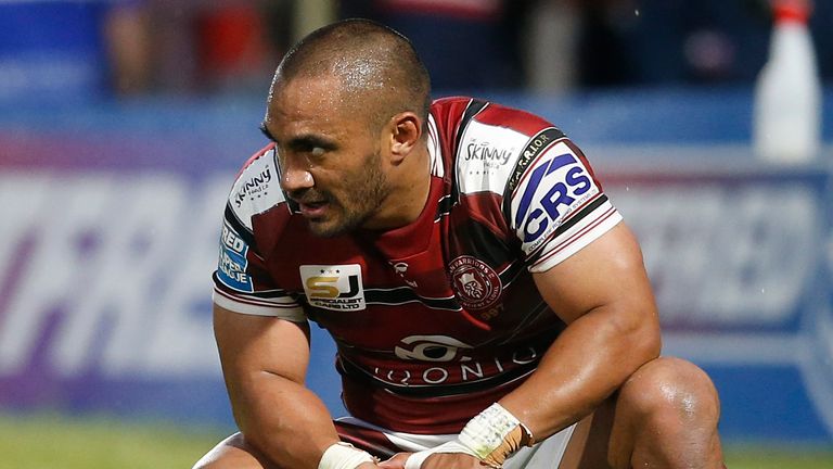 Thomas Leuluai looks dejected after another Wigan loss
