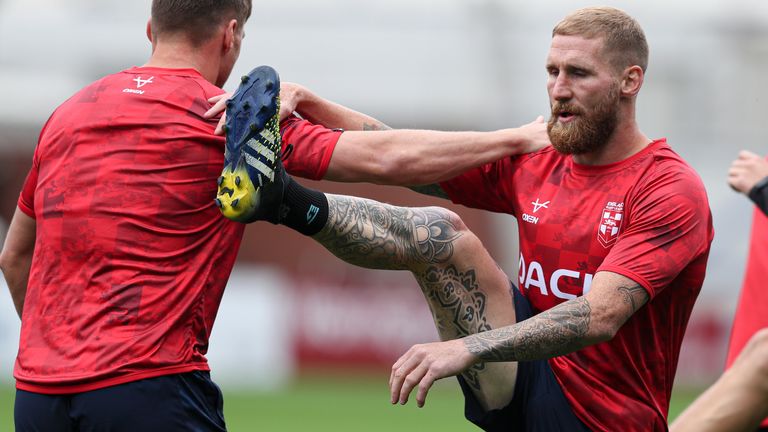 Picture by Paul Currie/SWpix.com - 24/06/2021 - Rugby League  - England Captains Run - Halliwell Jones Stadium, Warrington, England - Sam Tomkins of England during the session