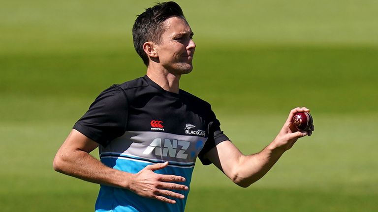 New Zealand's Trent Boult during a nets session at Edgbaston, Birmingham. Picture date: Tuesday June 8, 2021.