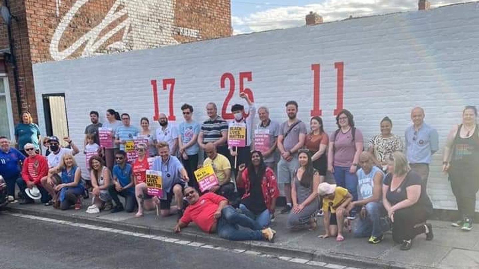 England mural painted in support of Marcus Rashford, Jadon Sancho and Bukayo Saka defaced in Darlington