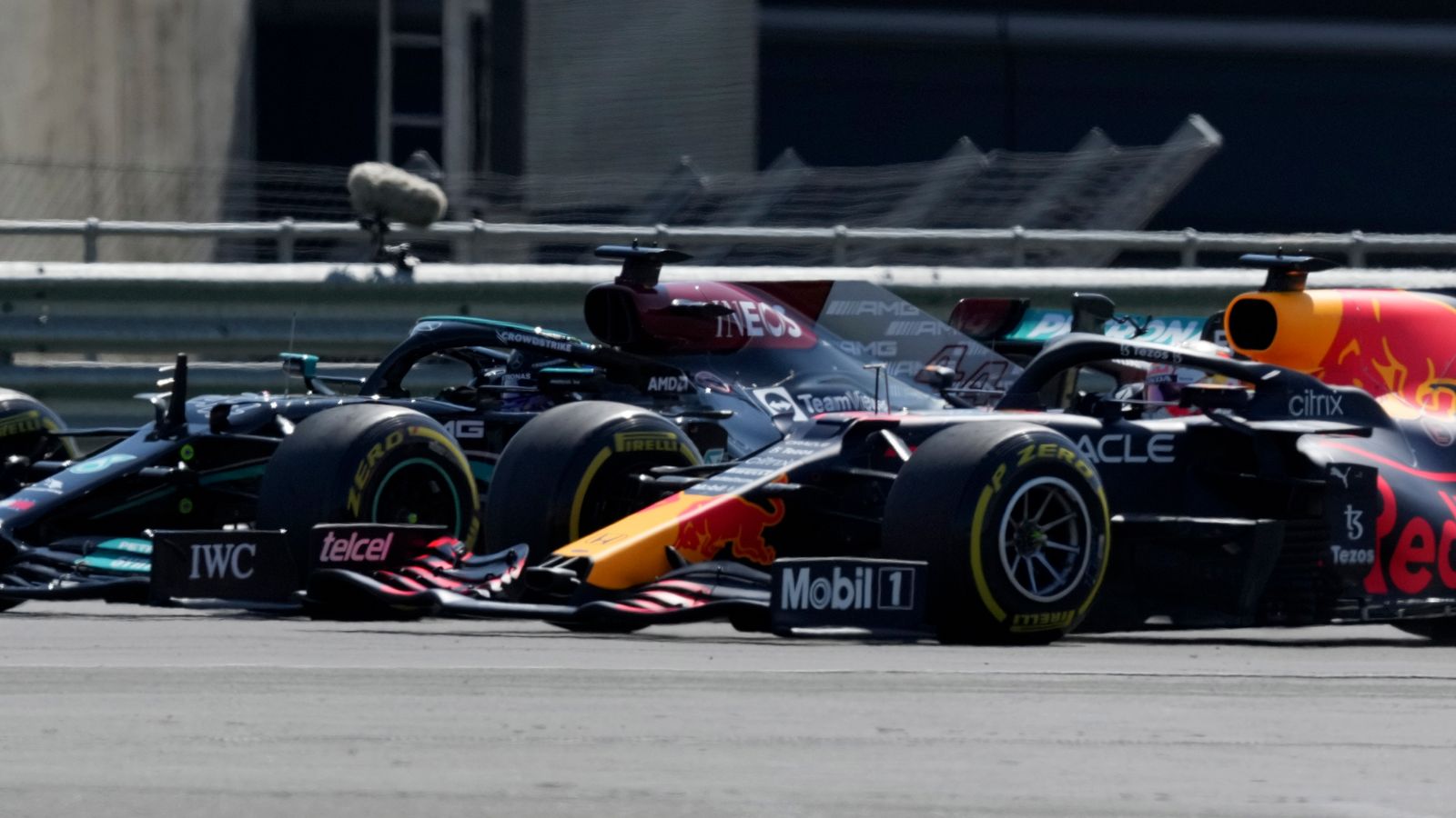 Lewis Hamilton and Max Verstappen collide in big British ...