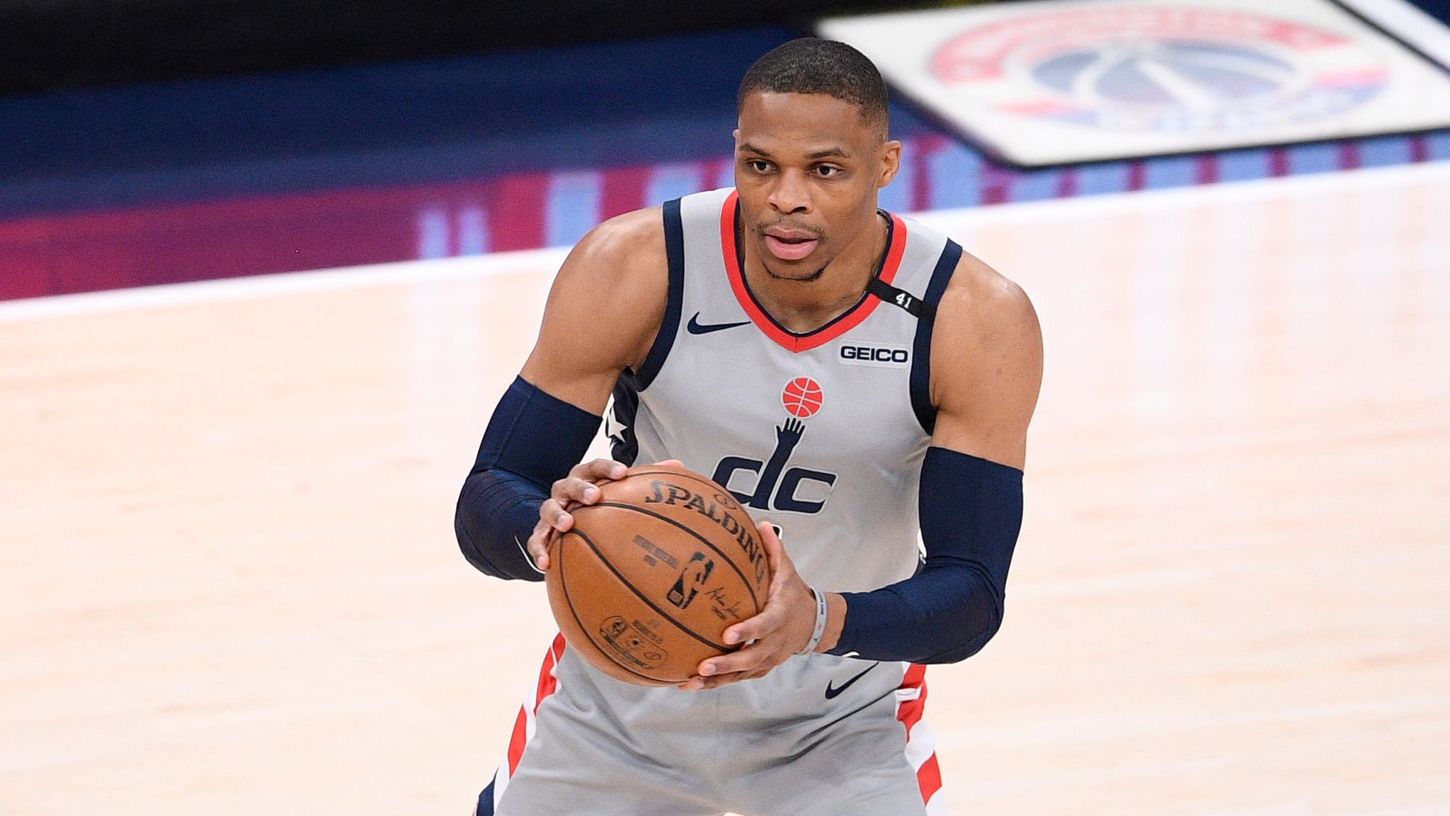 Russell Westbrook of the Washington Wizards shoots the ball during