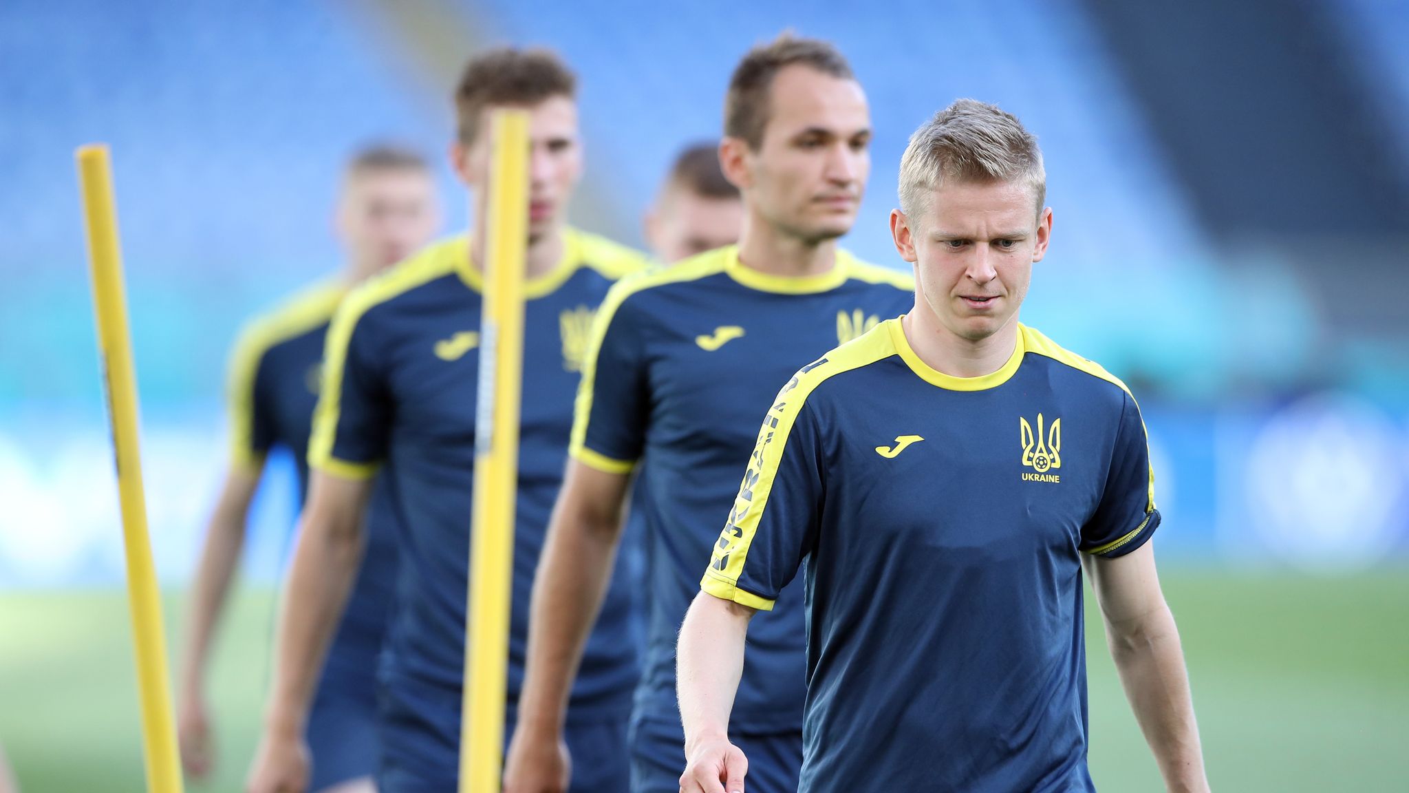 Ukraine National Team Match Issue vs England FOOTBALL SHIRT Joma #17  Zinchenko