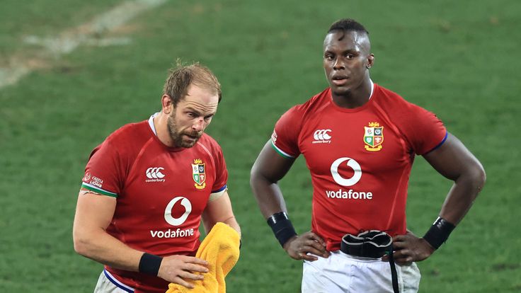 Alun Wyn Jones and Maro Itoje look dejected after losing the second Test to South Africa