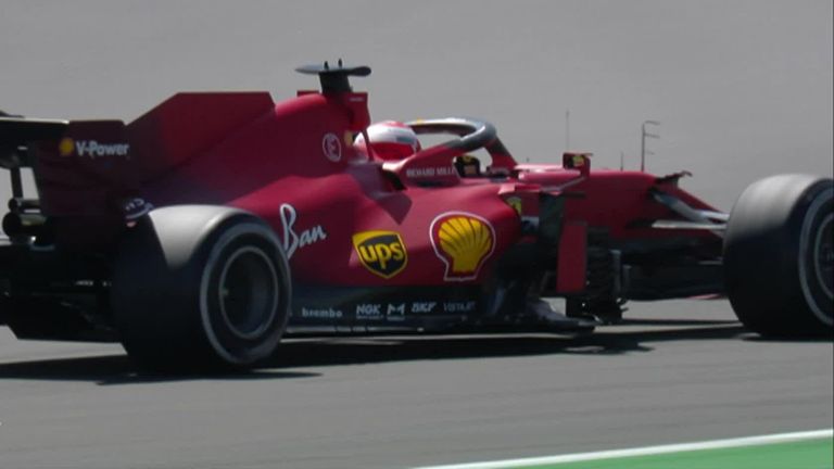 leclerc runs wide at P2