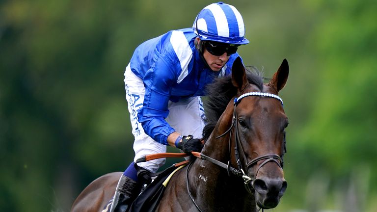 Baaeed ridden by Jim Crowley wins the Edmondson Hall Solicitors Sir Henry Cecil Stakes during Ladies Day of the 2021 Moet and Chandon July Festival at Newmarket racecourse. Picture date: Thursday July 8, 2021.