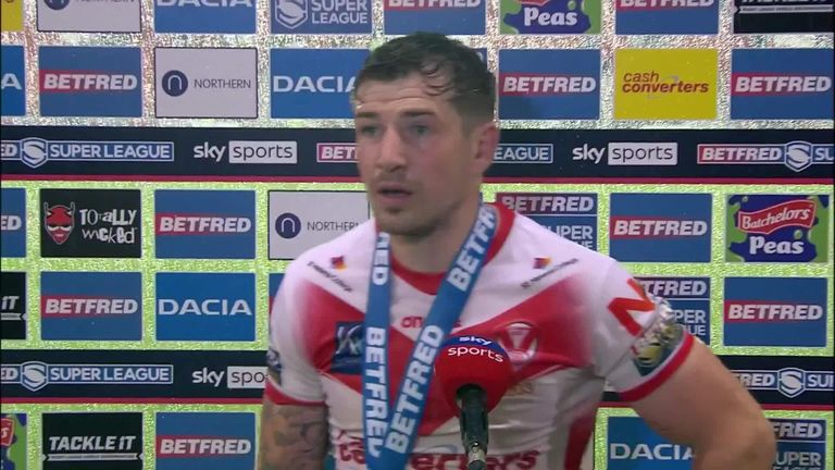 Returning St Helens centre Mark Percival was named the player of the match in an impressive performance against Wigan Warriors.