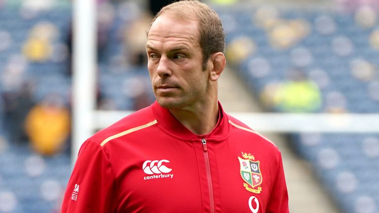British and Irish Lions Alun Wyn Jones with the trophy after The Vodafone Lions 1888 Cup test match at Murrayfield Stadium, Edinburgh. Picture date: Saturday June 26, 2021.