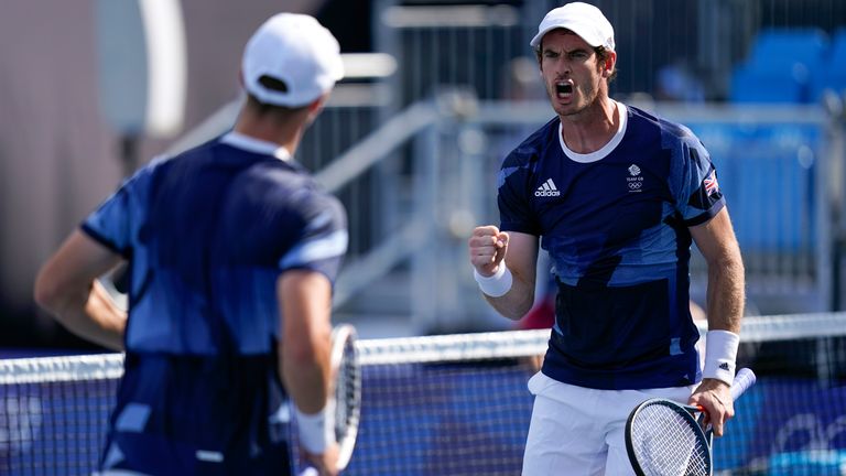 Andy Murray and Joe Salisbury reached the quarter-finals (AP)