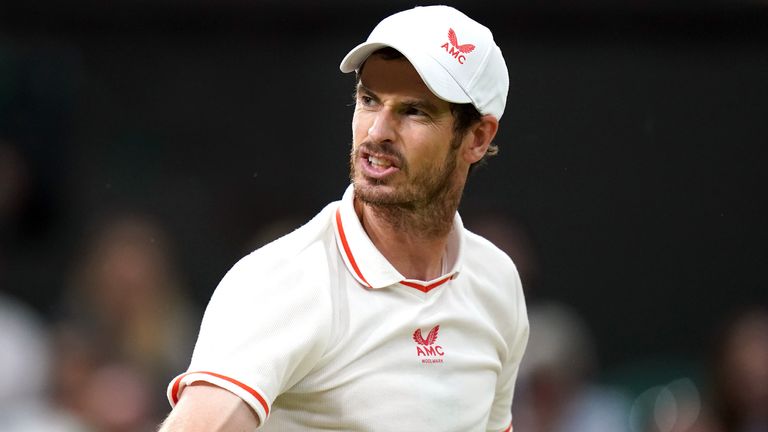 Andy Murray reacts during his third round match against Denis Shapovalov on day five of Wimbledon at The All England Lawn Tennis and Croquet Club, Wimbledon. Picture date: Friday July 2, 2021.