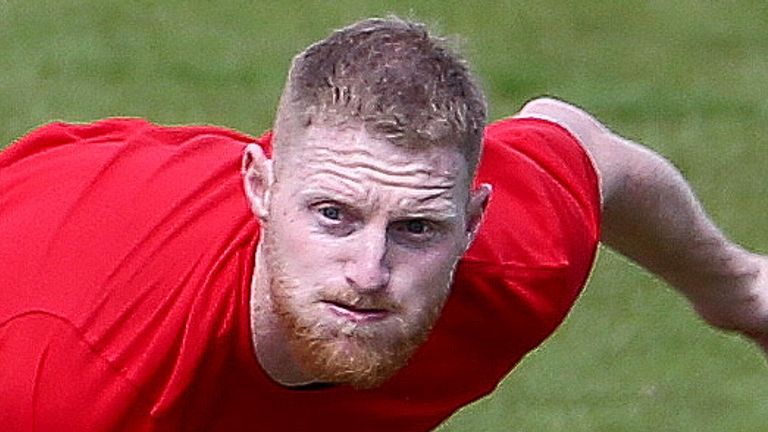 Ben Stokes of Durham practising his bowling during the lunch interval of the LV= County Championship match between Durham County Cricket Club and Essex at Emirates Riverside, Chester le Street on Thursday 27th May 2021