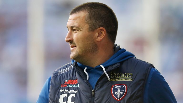 Picture by Ed Sykes/SWpix.com - 23/07/2021 - Rugby League - Betfred Super League Round 15 - Wigan Warriors v Wakefield Trinity - DW Stadium, Wigan, England - Wakefield Trinity head coach Chris Chester