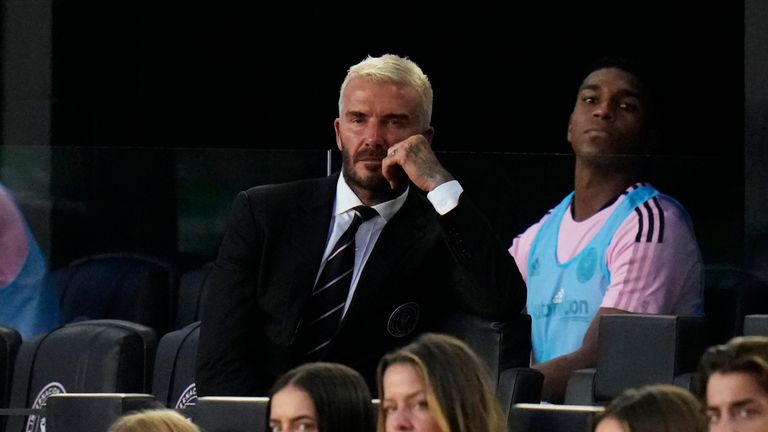 David Beckham looked on from the stands as Inter Miami drew 1-1 with Philadelphia Union