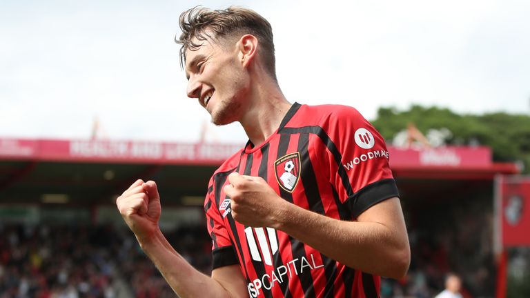 David Brooks celebrates his strike against MK Dons