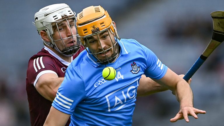 Ronan Hayes of Dublin in action against Gearóid McInerney of Galway