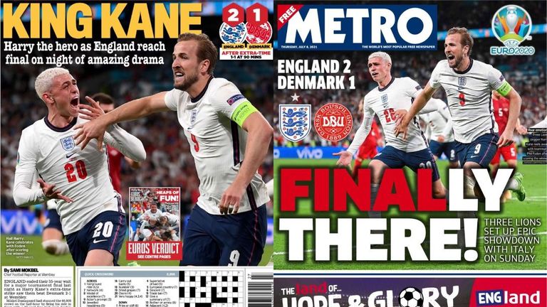 Harry Kane was England's back-page hero