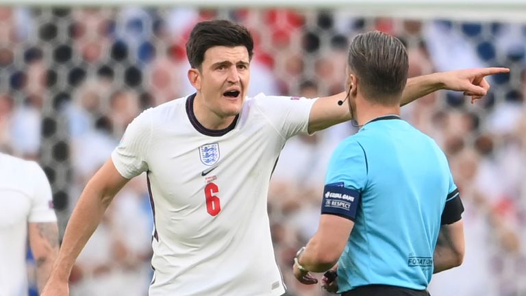 Harry Maguire was booked in the semi-final