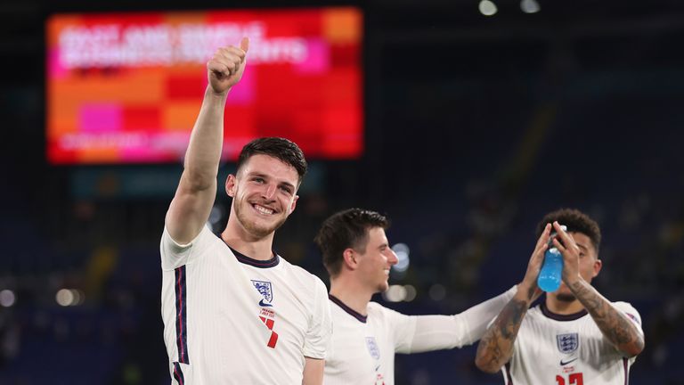AP - England celebrate at full-time against Ukraine