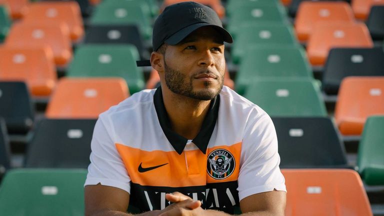 Former New York City player Ethan White during his artist residency at Venezia 