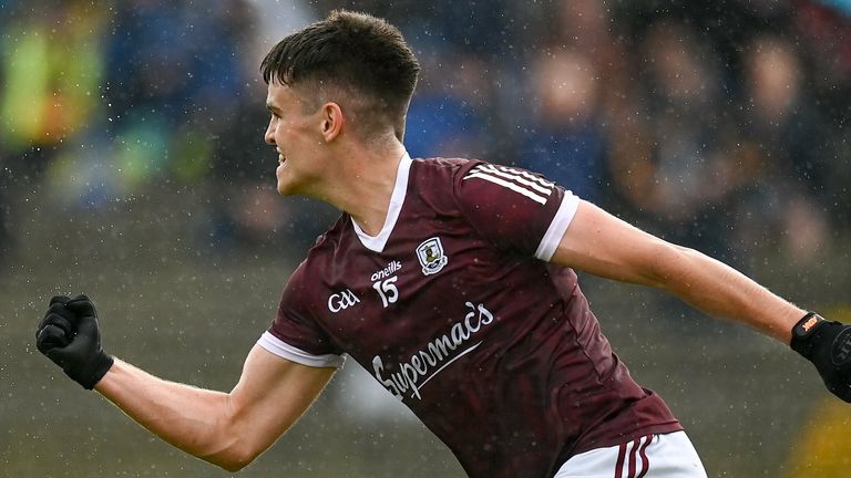 Paul Kelly of Galway celebrates after scoring his side's first goal