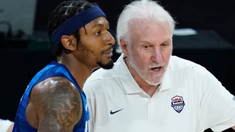 Bradley Beal (left) was one of several players to struggle for Gregg Popovich's Team USA roster (AP)