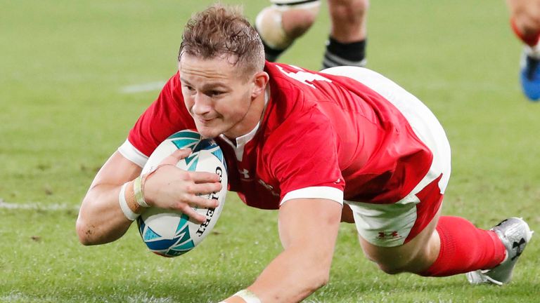 Hallam Amos scored a try in the 2019 Rugby World Cup bronze medal match against New Zealand