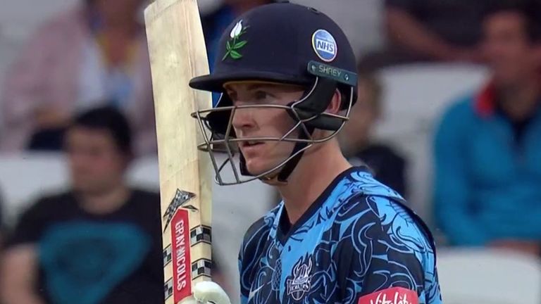 Yorkshire's Harry Brook struck 91no against Lancashire in the Vitality Blast