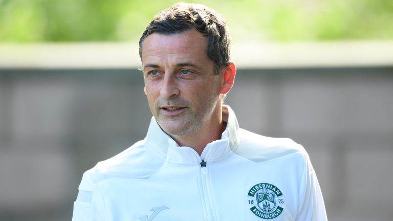EDINBURGH, SCOTLAND - JULY 13: Hibernian manager Jack Ross during a pre-season friendly between Hibernian and Arsenal at Easter Road, on July 13, 2021, in Edinburgh, Scotland (Photo by Ross Parker / SNS Group)