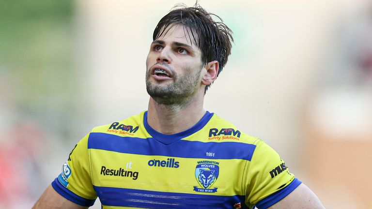 Picture by Paul Currie/SWpix.com - 30/06/2021 - Rugby League - Betfred Super League Round 12 - Wigan Warriors v Warrington Wolves - DW Stadium, Wigan, England - Warrington Wolves' Jake Mamo