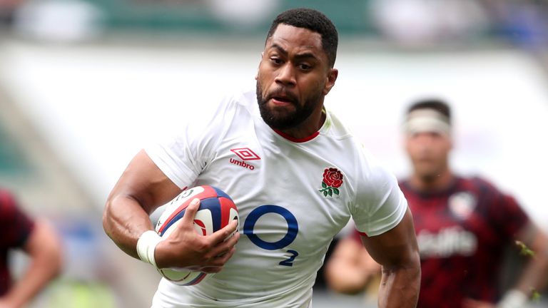 England v USA - Summer Series 2021 - Twickenham Stadium
England's Joe Cokanasiga runs in to score his sides fourth try during the Summer Series match at Twickenham Stadium, London. Picture date: Sunday July 4, 2021.