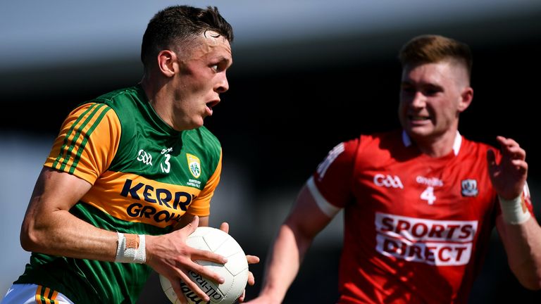 David Clifford of Kerry in action against Kevin Flahive of Cork
