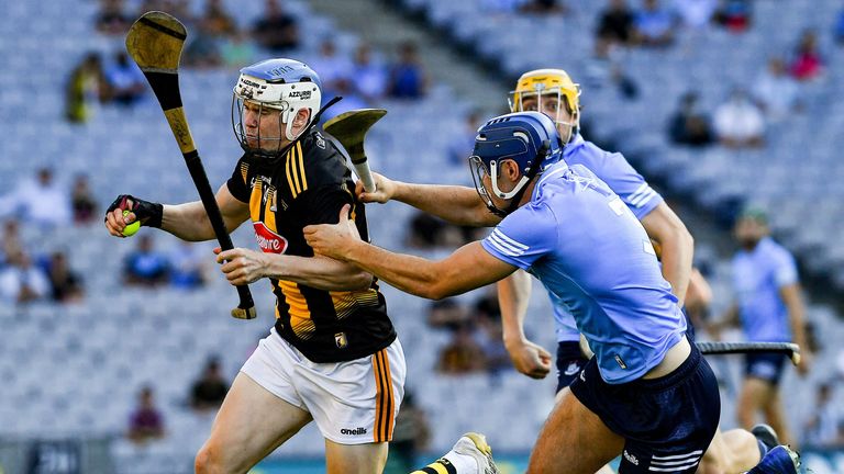 TJ Reid of Kilkenny in action against Eoghan O'Donnell of Dublin