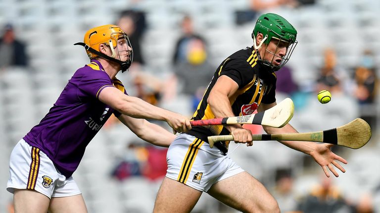 Eoin Cody of Kilkenny in action against Simon Donohoe of Wexford