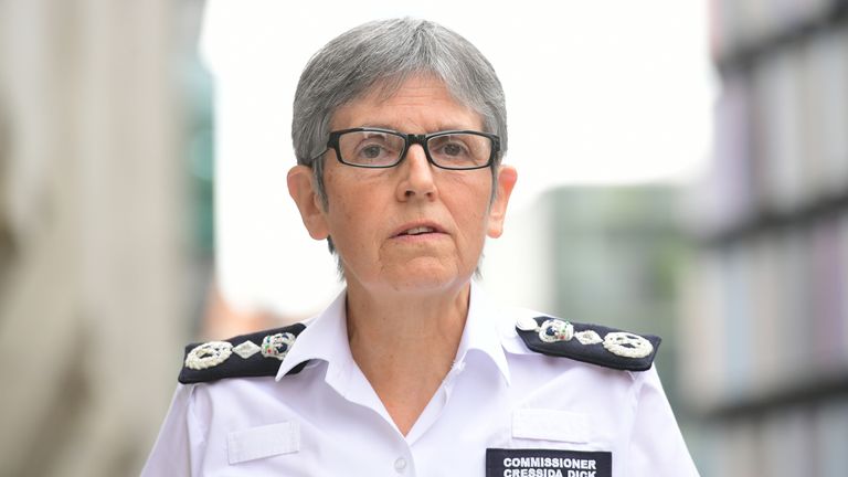 Metropolitan Police commissioner Cressida Dick has given her support to officers on duty at Wembley for the Euro 2020 final