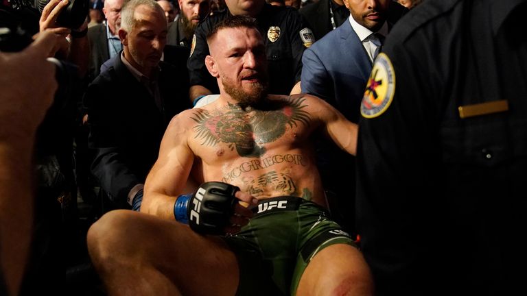 Conor McGregor&#39;s MMA future looks in doubt after sustaining a leg break in the first round defeat to Dustin Poirier