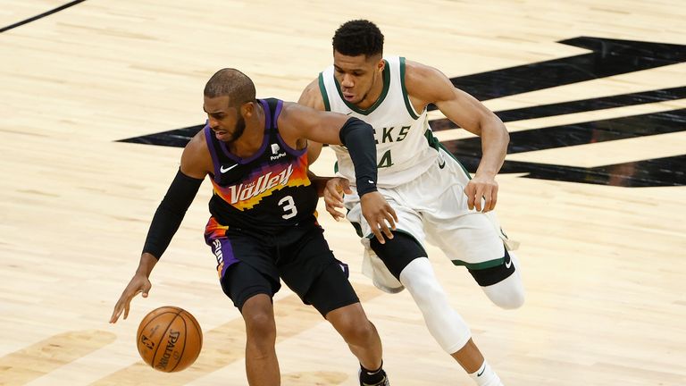 Chris Paul and Giannis Antetokounmpo