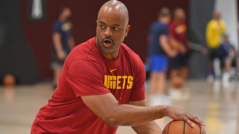 Wes Unseld Jr. during a practice with the Denver Nuggets